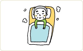 イラスト:入浴により褥瘡の治療を促します